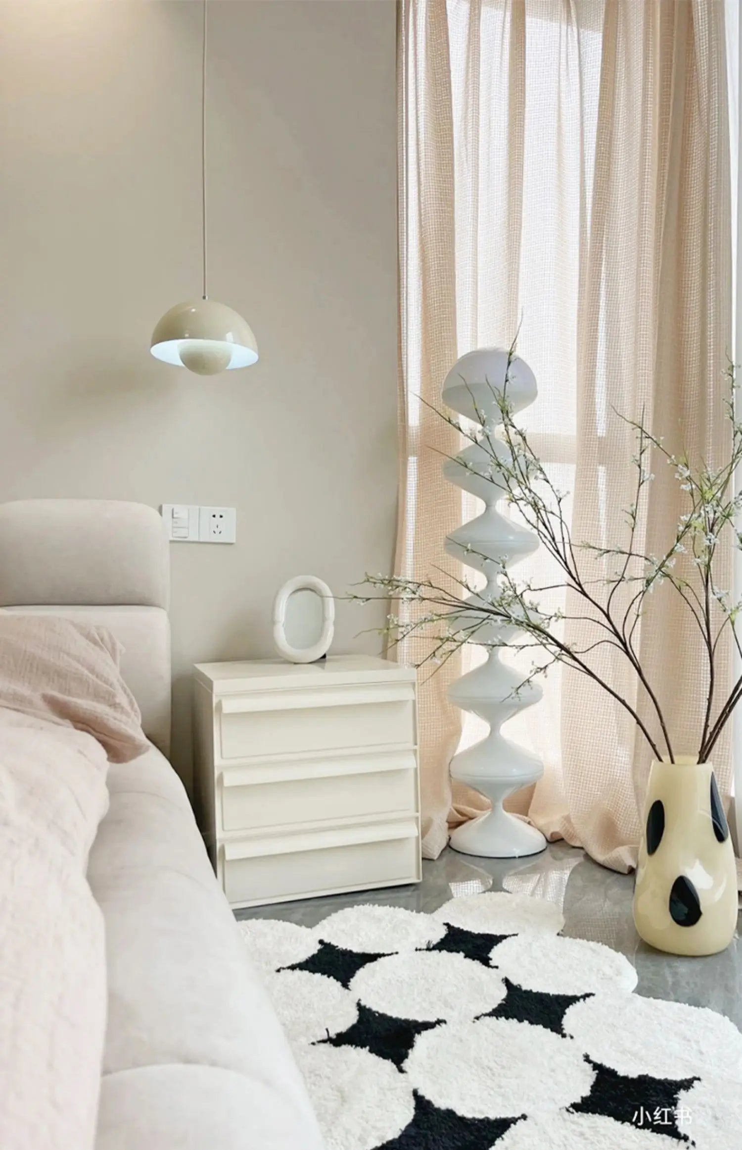 Bedroom Bedside Chandelier Danish Bud Lamp Internet Celebrity Cream Style Simple Modern Creative Small Chandelier