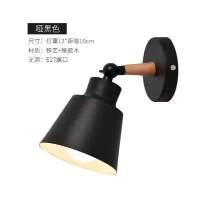 Nordic solid wood bedroom wall lamp modern minimalist Macaron LED wall lamp creative living room corridor bedside wall lamp