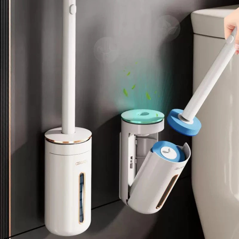 Disposable Toilet Brush Household Bathroom Wall Mounted No Dead Corners Cleaning Specialized Descaling Tool Scrubber Bowl White