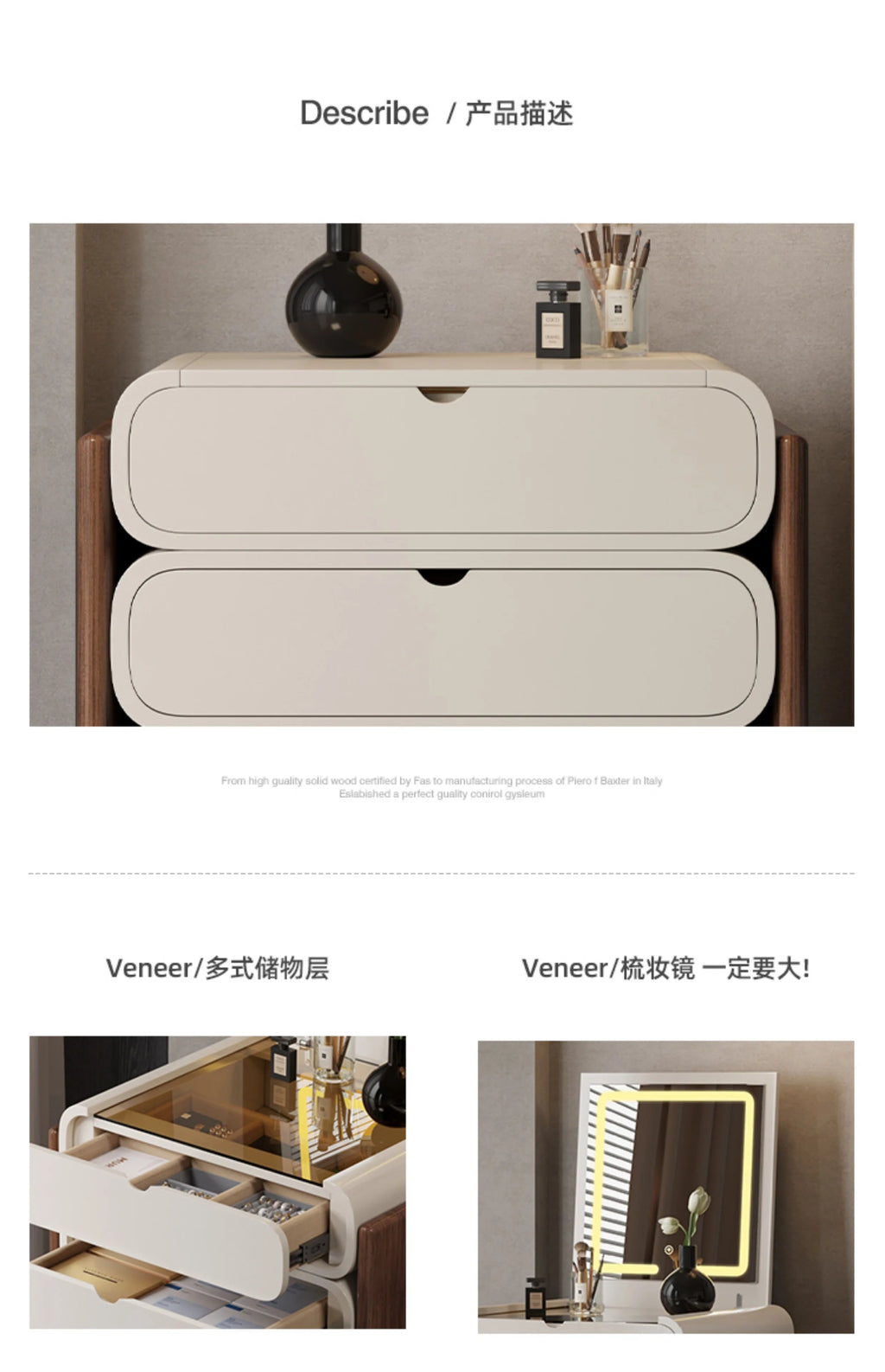Dressing Table Bedroom Minimalist Design New Mini Bedside Table Storage Elegant Stylish Coiffeuse Maquillage Meuble Furniture