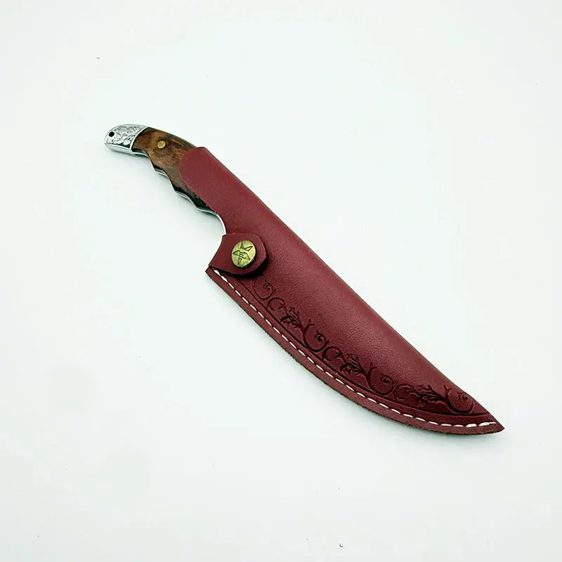 Kitchen Knives with Sheaths, Fixed Blades, Wooden Handles, Multi-Functional Kitchen Knives, Knives for Meat Processing