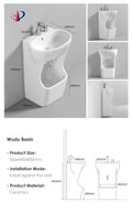 Bathroom Sinks,Double Level Porcelain Wudu Sink,Foot Wash Basin Ablution,Ceramic,mop Sink,Indoor and Outdoor