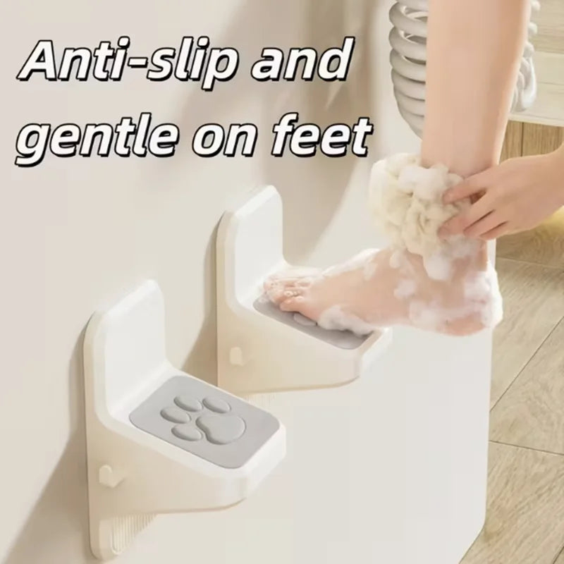 Bathroom foot stool for bathing, non-drilling step plate, elderly and pregnant person's bathroom shower foot cleaning device