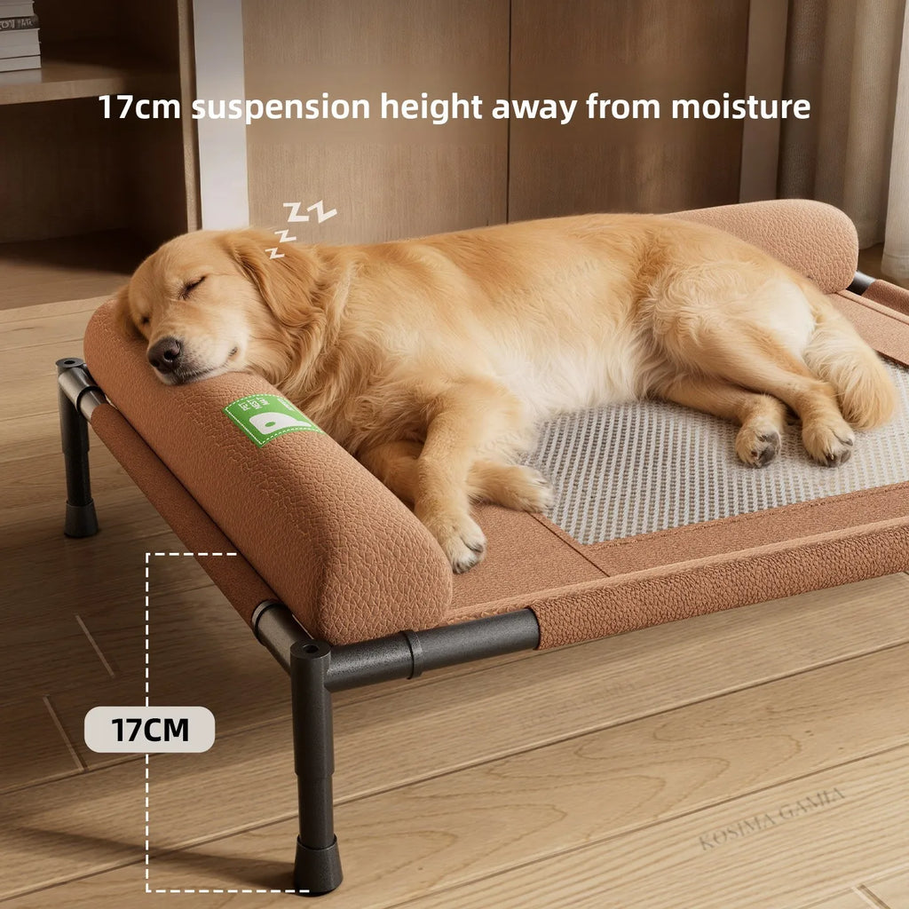 Elevated Cooling Dog Bed Pet Travel Cot with Soft Edged Pillow Breathable Hammock Bed Small for Dogs Indoor Outdoor