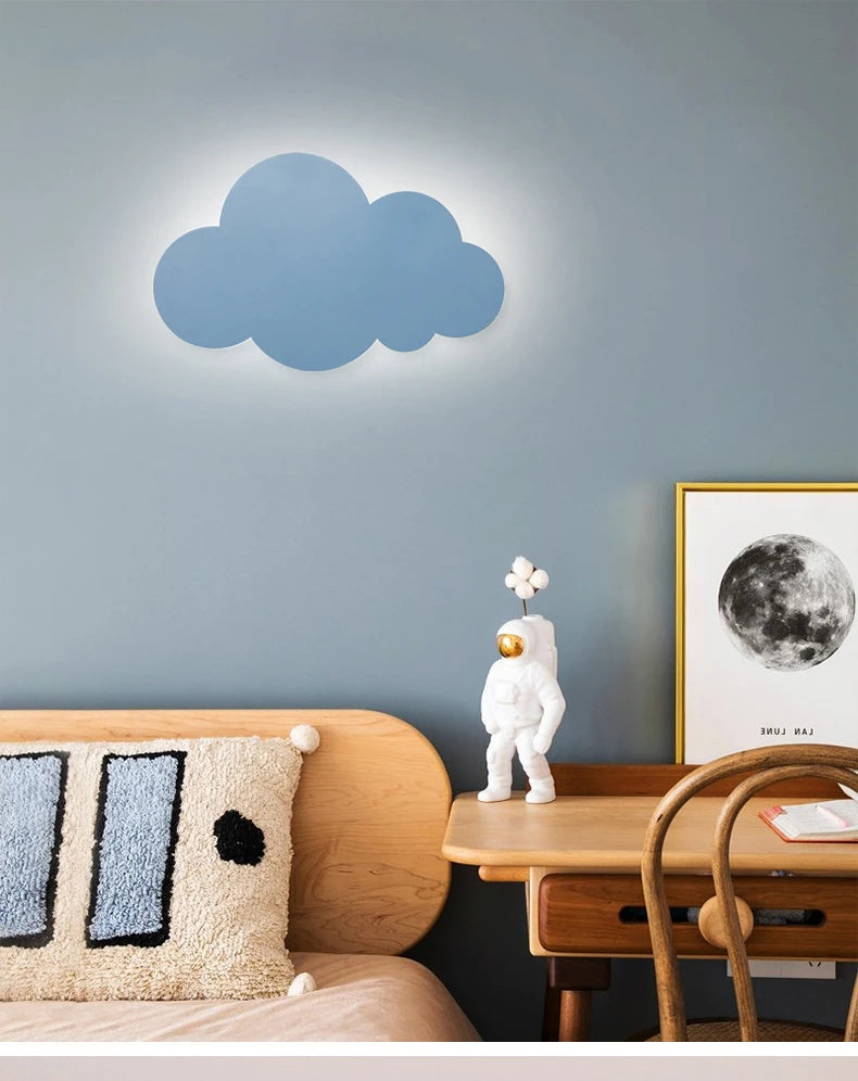 New Baby Room Cloud Wall Lamp Bedroom Bed Living Dining Room Attic Creative Warm Decoration Dimmable Wall Light