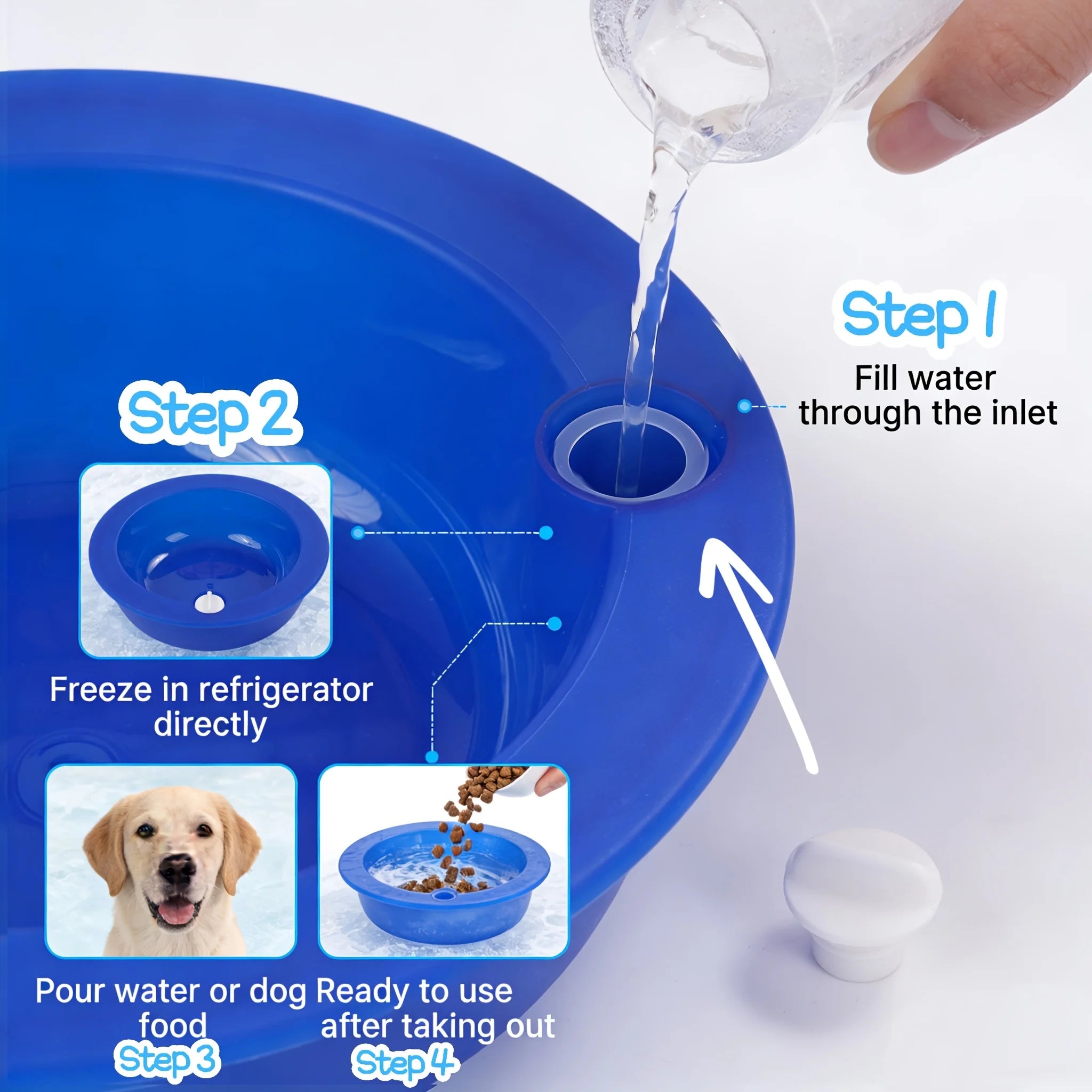 Pet Ice Bowl Cold Feeder – Fill & Freeze, Long-Lasting Cool, Perfect for Cats & Dogs, Easy Clean Summer Must-Have