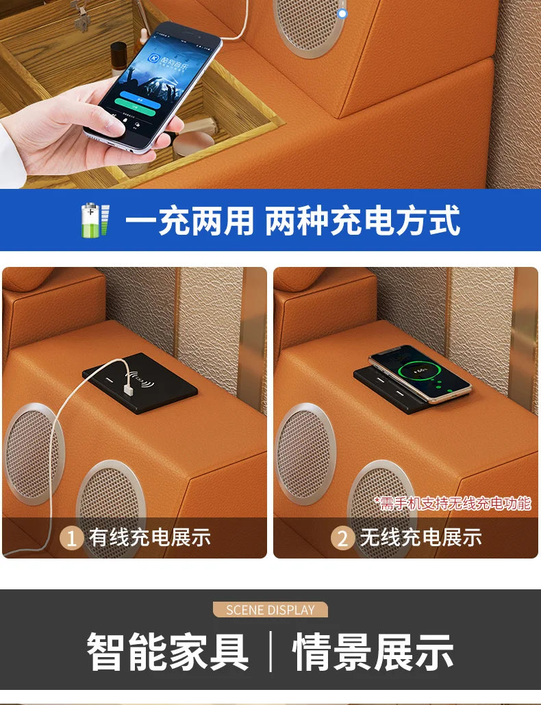 Master Girl Bedroom Double Bed Unique Queen Size Smart Multifunctional Double Bed Salon Modern Cama Matrimonial Room Furniture