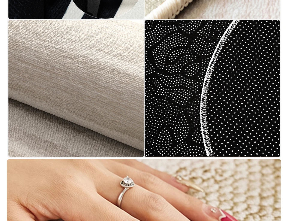 Living Room Carpet Waterproof Non-slip Stain-resistant Floor Mat Minimalist Checkered Pattern Rug Large Area Home Decor Mats