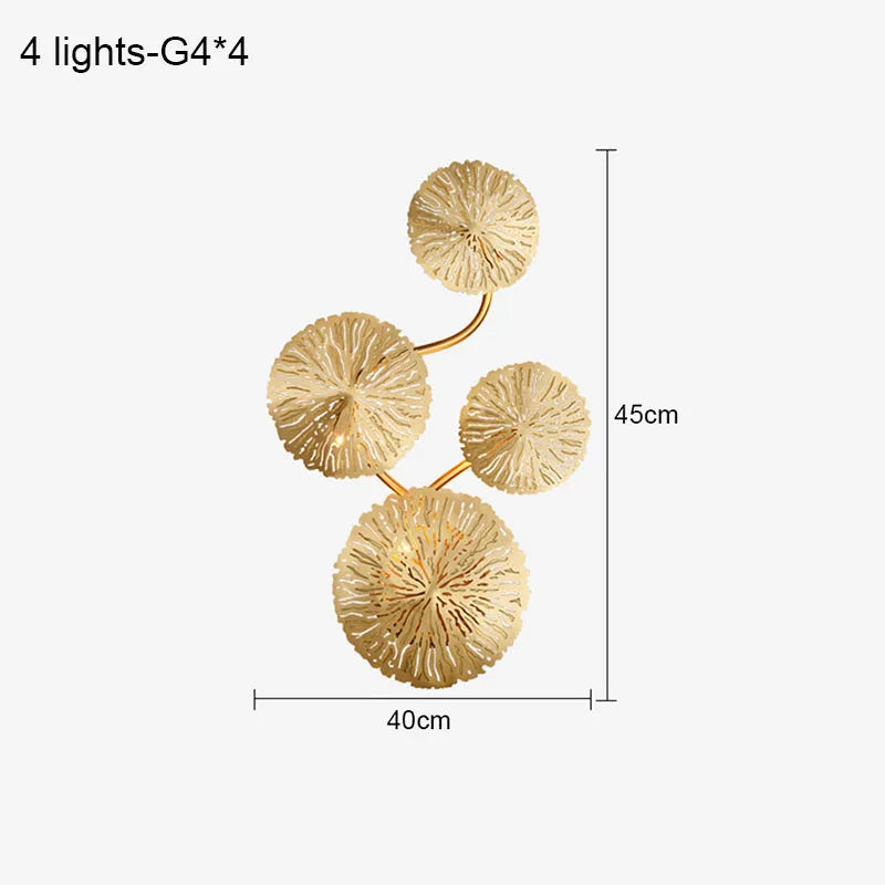 Post-modern Living Room Lotus Leaf Decor Creative New Chinese-style Dining Room Light Minimalist Bedroom and Hallway Wall Lamp