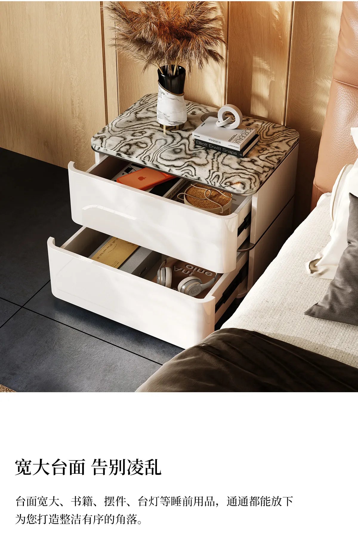 Delicacy Bedroom Nightstand Storage Drawers Classic Practical Bedside Table Aesthetic Luxury Mesitas De Noche Home Furniture