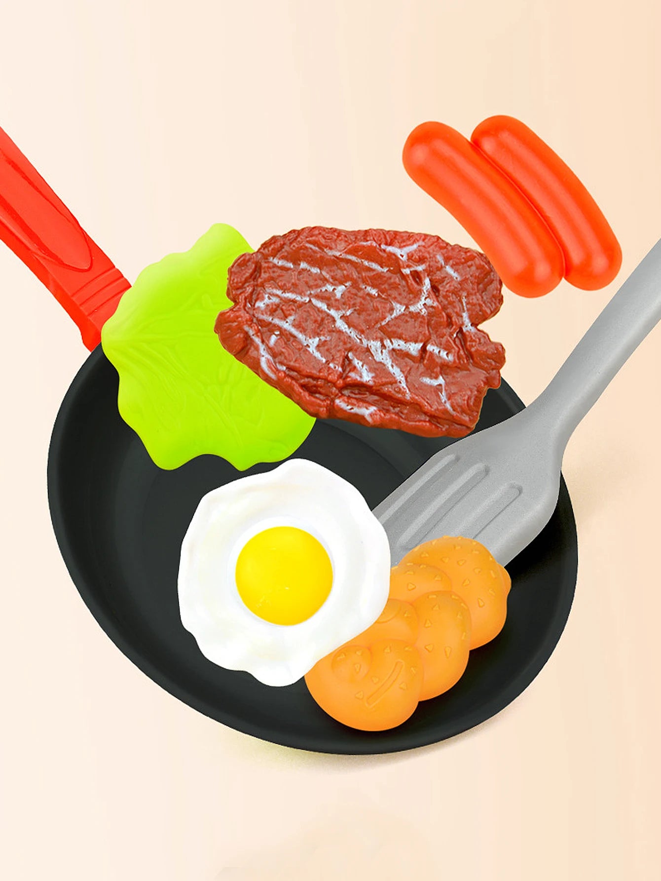 Kids' kitchen play toy, cooking fried eggs and stir-fry, frying pan set, kitchen toy, holiday gift