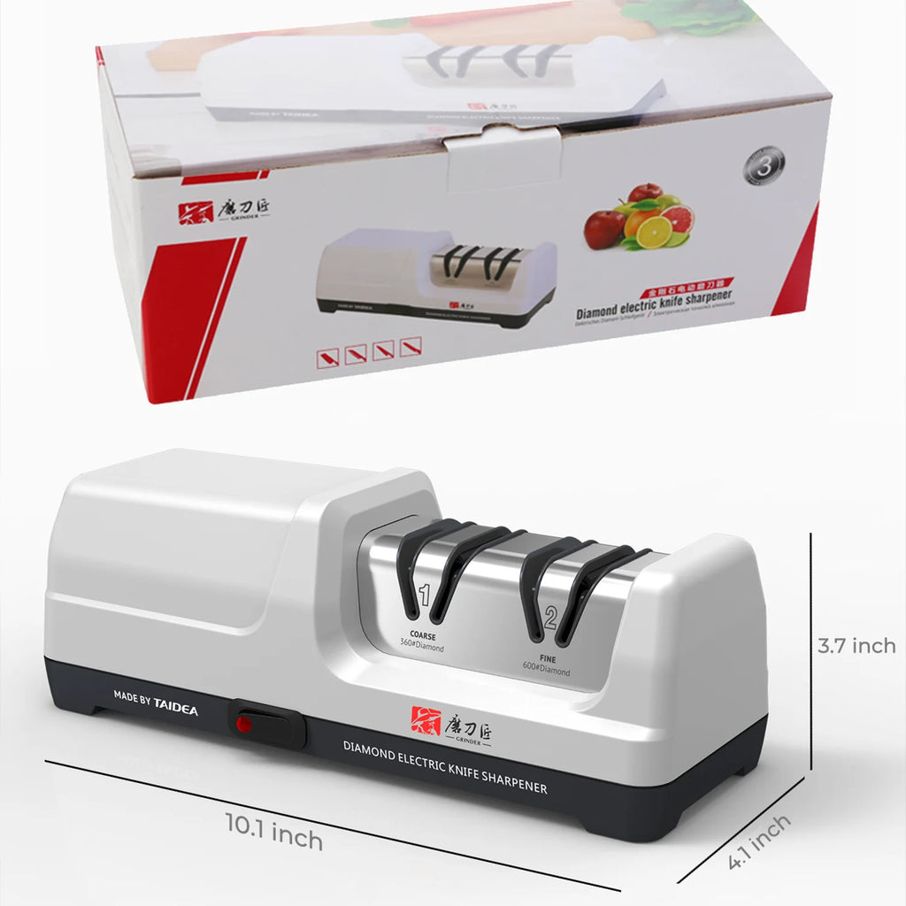 Kitchen Electric Knife Sharpener, 100% Diamond Abrasive, 20° Precision Sharpening, Quickly Restores Blade Sharpness