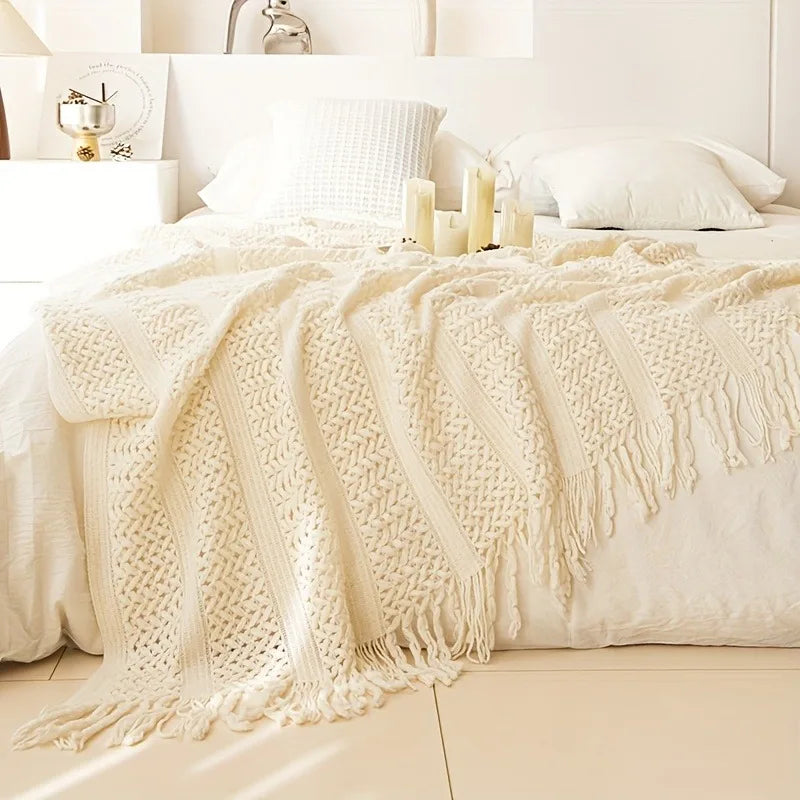 Nordic Style Soft And Comfortable Air-Conditioning Blanket Sofa Blanket Bed End Single for Hotel Homestay Living Room Bedroom