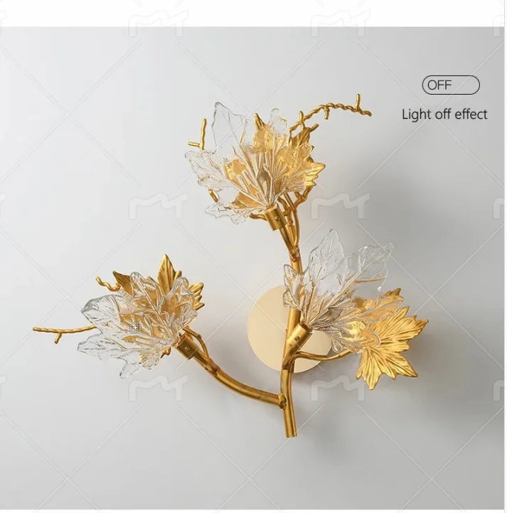 Modern Living Room Maple Leaf Crystal Chandelier Atmosphere High-end Designer Living Room Dining Room Bedroom Light