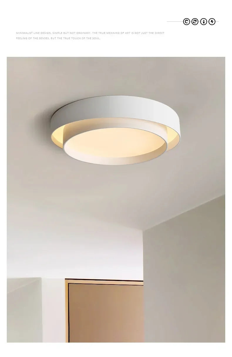 Bedroom Living Room Lamp Led Ceiling Light Minimalist Modern White Black Grey Indoor Lighting Fixture Home Hotel Luminarie