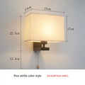 Bedroom Wall Lamp Fabric New Chinese Bedside Lamp Modern Simple Corridor Hotel Room With Cable Switch Light European Wall Sconce