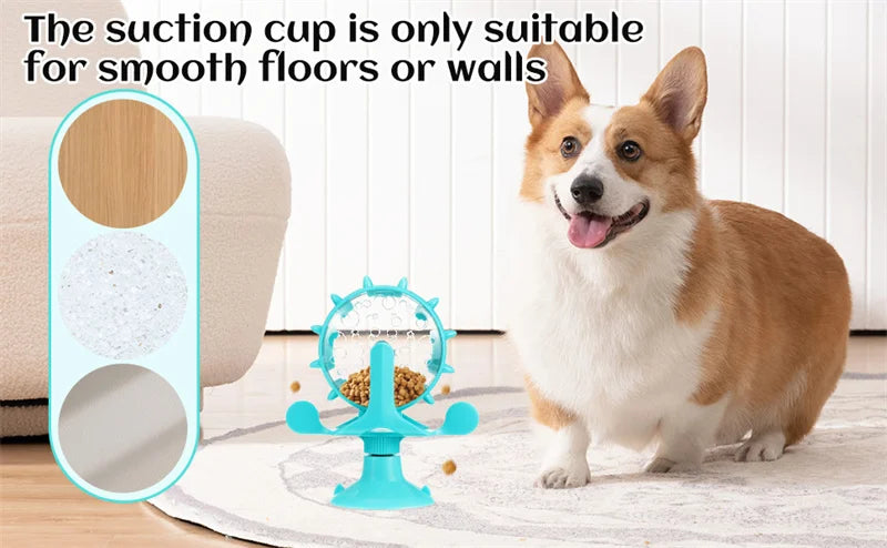Cat Dog Treat Dispenser Toy - Cat Interactive Feeder Pet Food Toys Feeder 360° Degree Rotating Food Leakage Device Rotate