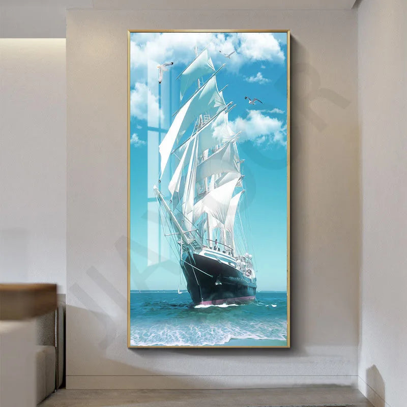 2024 New Living Room Decoration Painting, Dining Room Bedhead Hanging Mural Painting With Lights And Luxurious Lighting