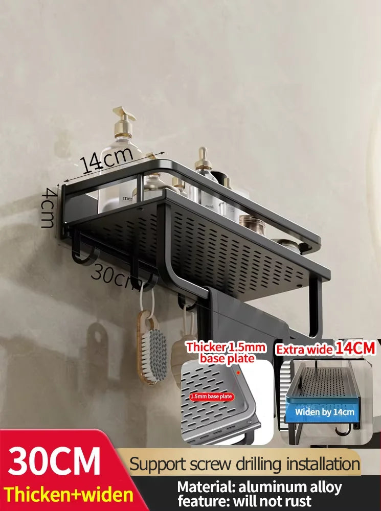 Bathroom Rack Bathroom Shelf Toilet Space Aluminum Hanging Rack Bathroom Organizer Hang on the Wall