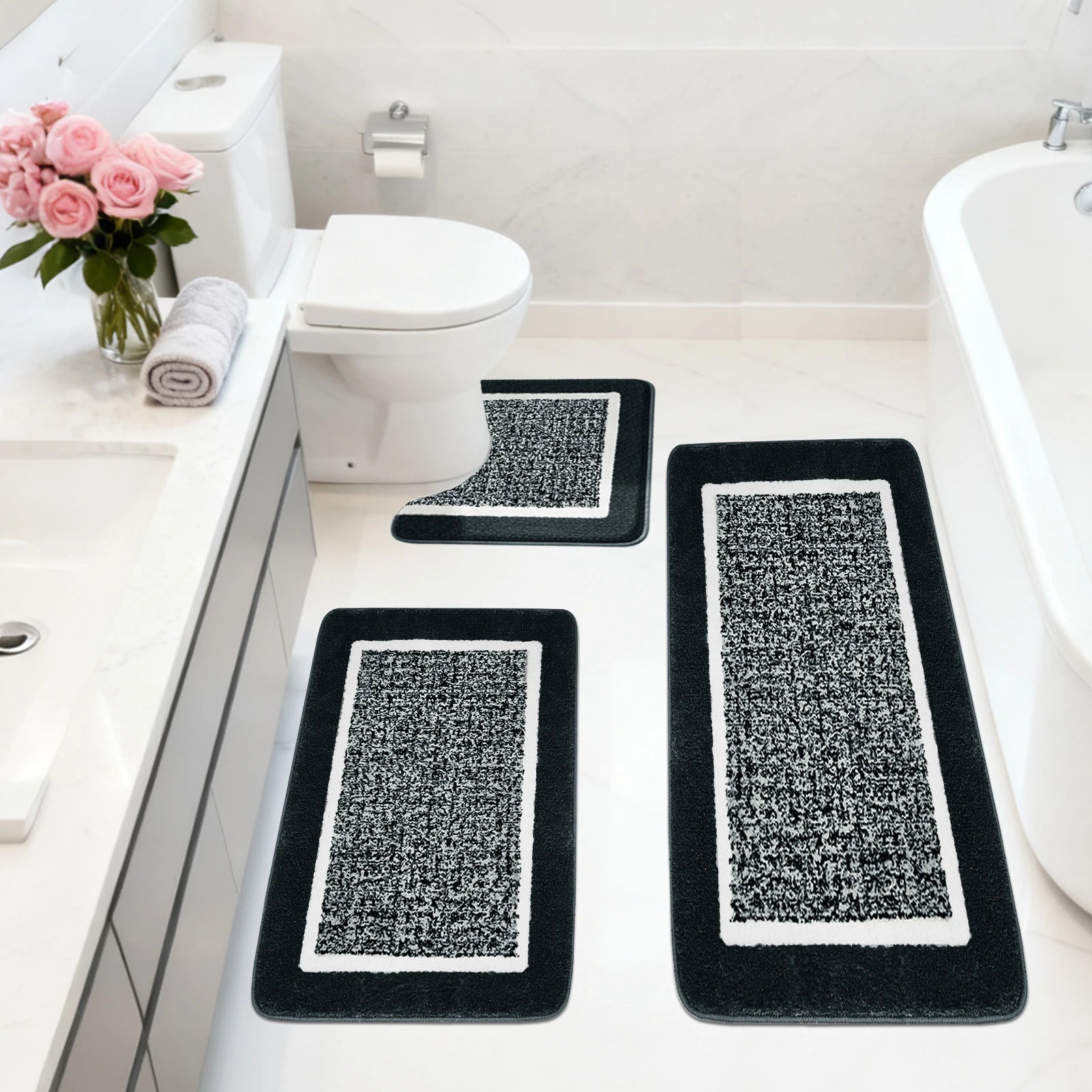 Super Absorbent Bath Mat Memory Foam Carpet Non-slip Bathroom Rug Bathtub Side Floor Rugs Shower Room Doormat Toilet Footpad
