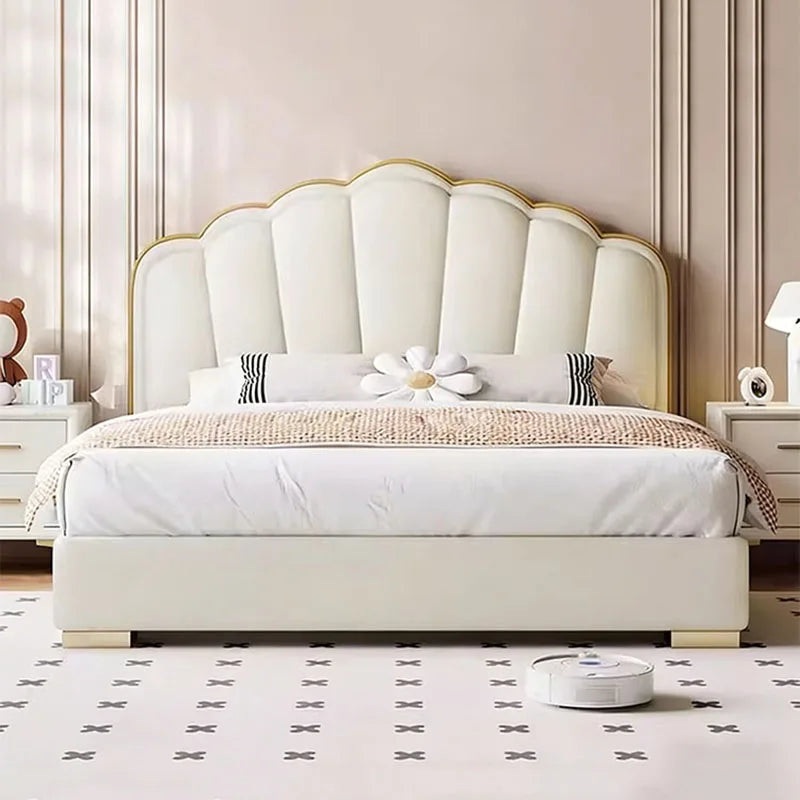 Modern Wooden Bed Bedroom Princess Design Sleeping Floor Mobile Girls Luxury Bed Children Letto Matrimoniale Hotel Furniture