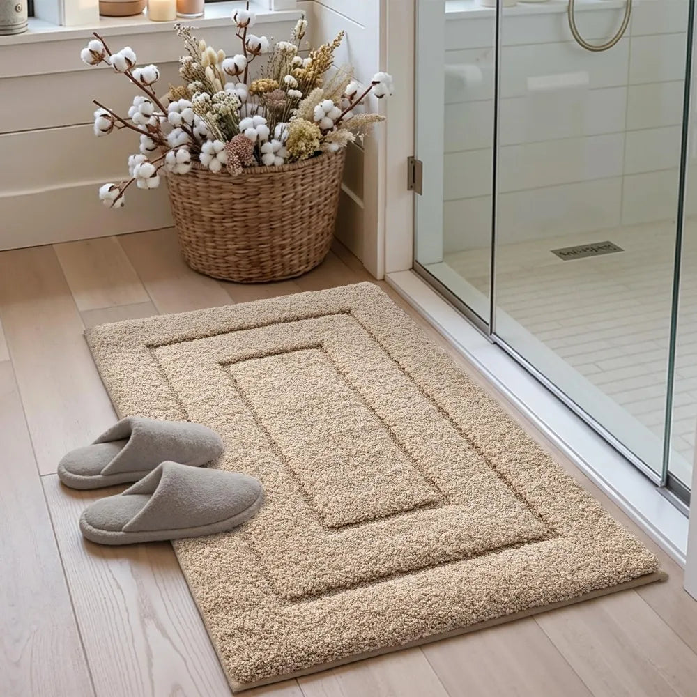 Bathroom Rug, Non Slip Washable Bath Mat for Shower Floor, Absorbent Soft Bathmat with TPR Backing, Quick Dry Microfiber Carpet