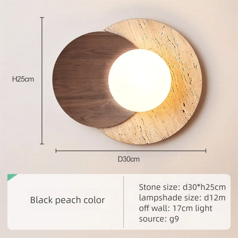 Creative designer's wabi-sabi style vintage bedroom bedside corridor wall lamp, staircase living room background wall decorative