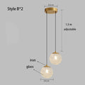American Modern Retro Dining Room Bedroom Long Line Chandelier Water Ripple Glass Lampshade Lighting E27 Warm Decorative Lamp