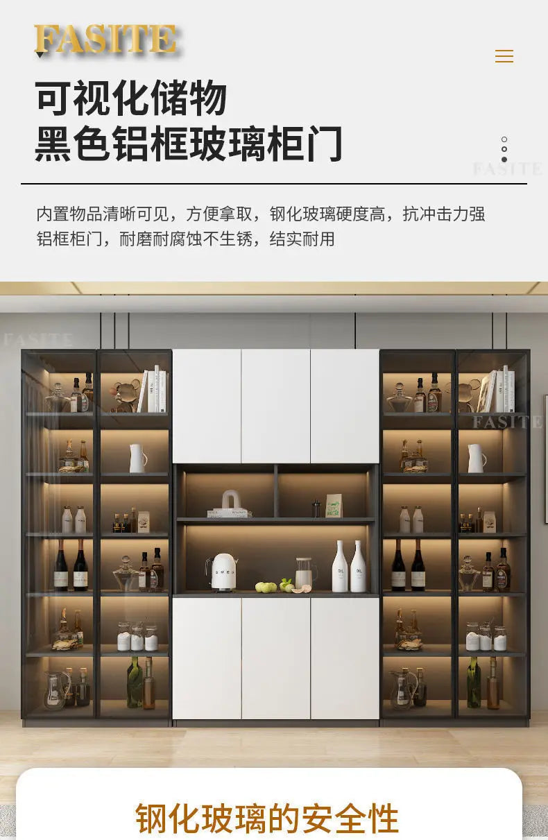 LivingRoom Cabinet Premium Solid Wood Dining Side Cabinet Integrated Household Light Luxury High-end Wine Cabinet Storage Locker