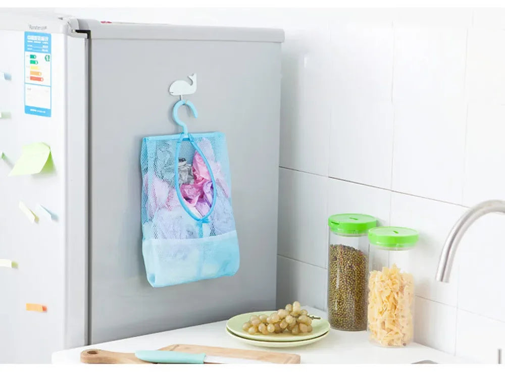Bathroom Kids Toys Storage Bag Multifunctional Mesh Net Bag Makeup Organizer Drying Rack Balcony Socks Clothes Storage Basket