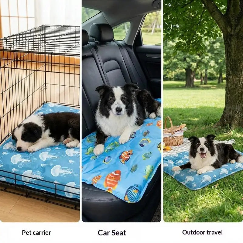 Cooling Ice Mat For Pets Non Toxic Summer Dog Cat Self Cooling Gel Pad Bed Crate Sofa Floor