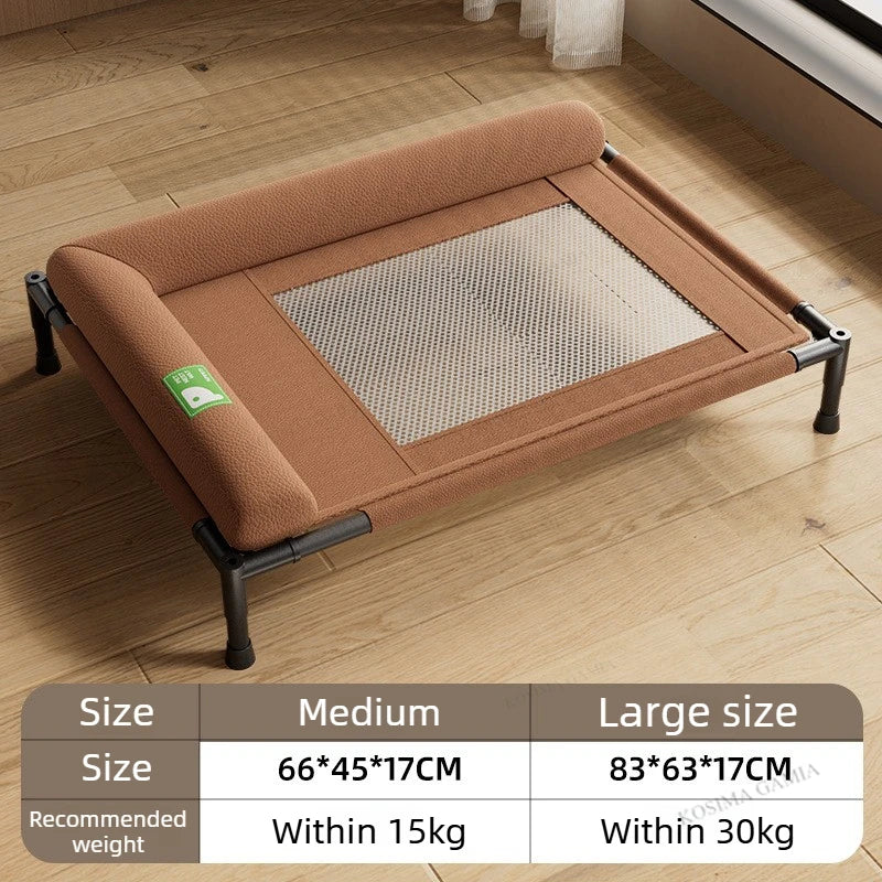 Elevated Cooling Dog Bed Pet Travel Cot with Soft Edged Pillow Breathable Hammock Bed Small for Dogs Indoor Outdoor