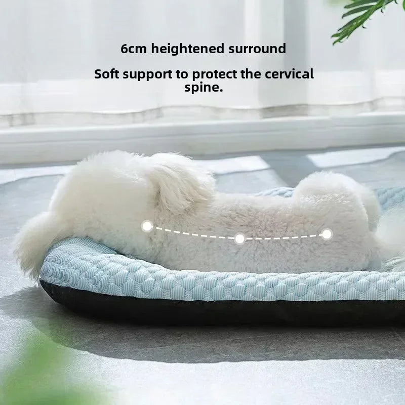 Dog Cooling Bed Mat Big Eyed Monster Cartoon Breathable Soft Ice Silk Sleeping Pad for Cat Moistureproof Cushion Matress Nonslip