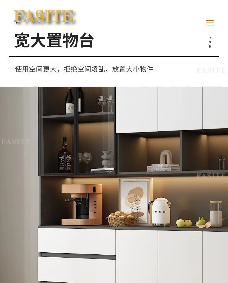 LivingRoom Cabinet Premium Solid Wood Dining Side Cabinet Integrated Household Light Luxury High-end Wine Cabinet Storage Locker