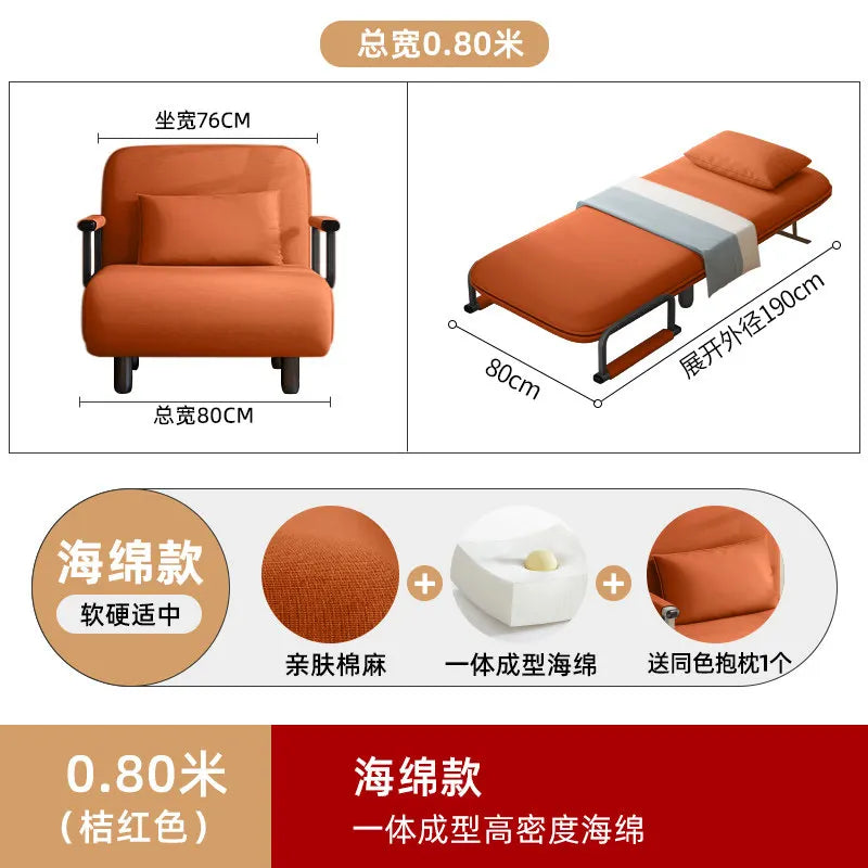 Portable Bedroom Folding Bed Single Pliable Office Sofa Folding Bed Guest Adults Cama Plegable Para Dormir Furniture Home