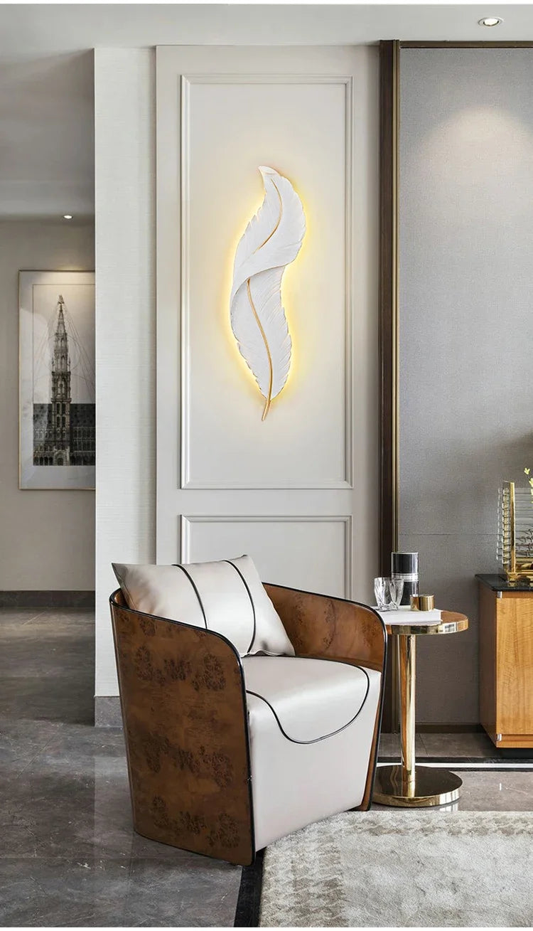 Modern Living Room Corridor Lighting Wall Lamp Nordic Home Decor Bedroom Bedside Lamps Light Luxury Creative LED Feather Lamp