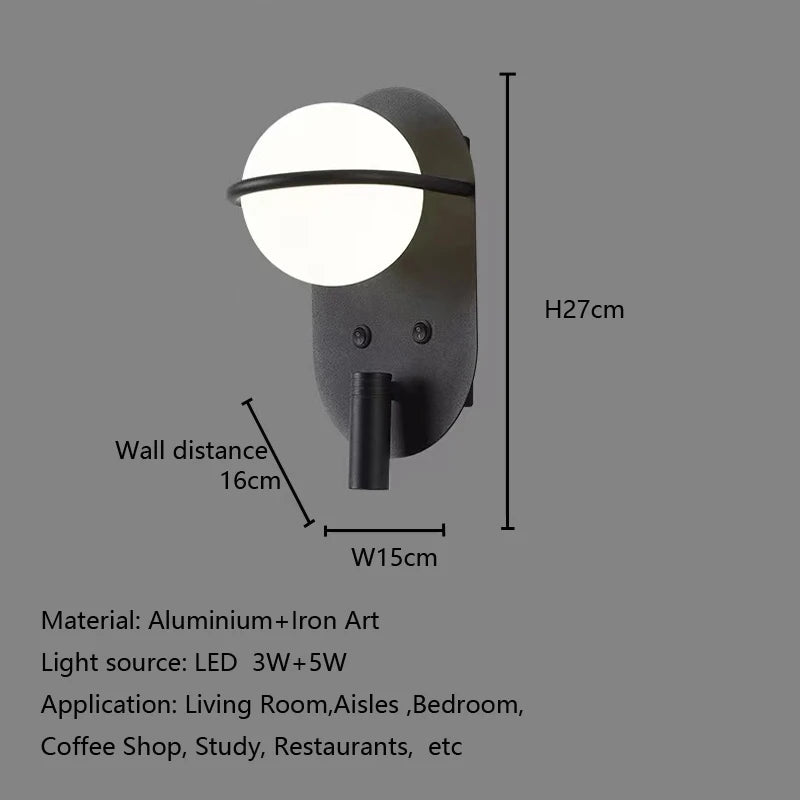 Bedroom Bedside Wall With Switch Wall Lights Creative Led Adjustable Modern Study Living Room Sofa Tv Background Walls Lamp