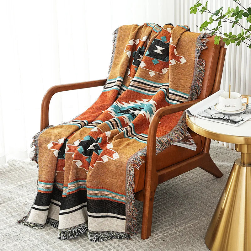 Bohemian Throw Blanket For Beds Outdoor Camping Blanket Sofa Cover Indian Sofa Towel Bed Cover Rug Tablecloth Living Room Decor