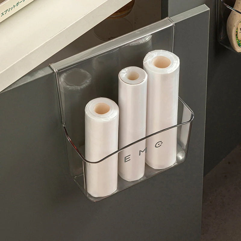 Kitchen Cabinet Door Hanging Rack, Behind-the-door Storage Rack, No-drill Wall-mounted Storage Rack, Transparent And Thickened