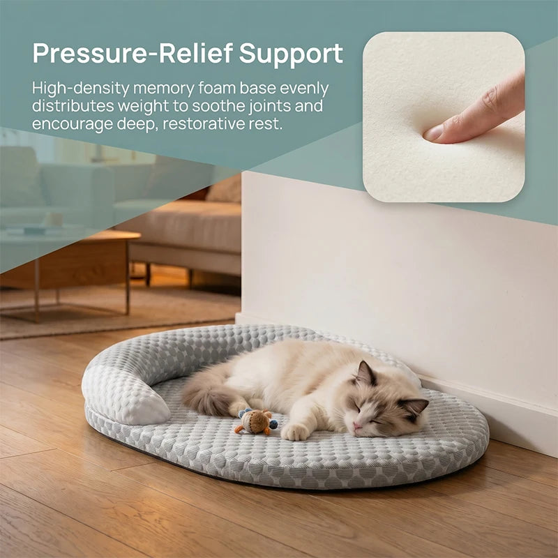 Cooling Dog Bed Summer Ice Silk Cat Mat Oval Pet Nest Breathable Heat Dissipation Cooling Pad for Small Medium Large Dogs Cats