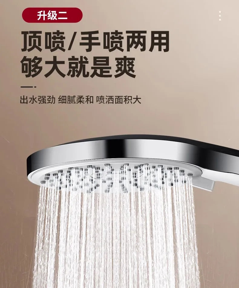 Bathroom 5 Function Shower Head High Pressure Bath Head Water Saving Hand Held Wall Mounted ABS Chrome Shower Rainfall Accessory