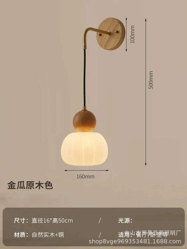 Cream Wind Bedroom Chandelier Simple Children's Bedside Chandelier Modern Creative Jack-o '-lantern Nordic Restaurant Lamps