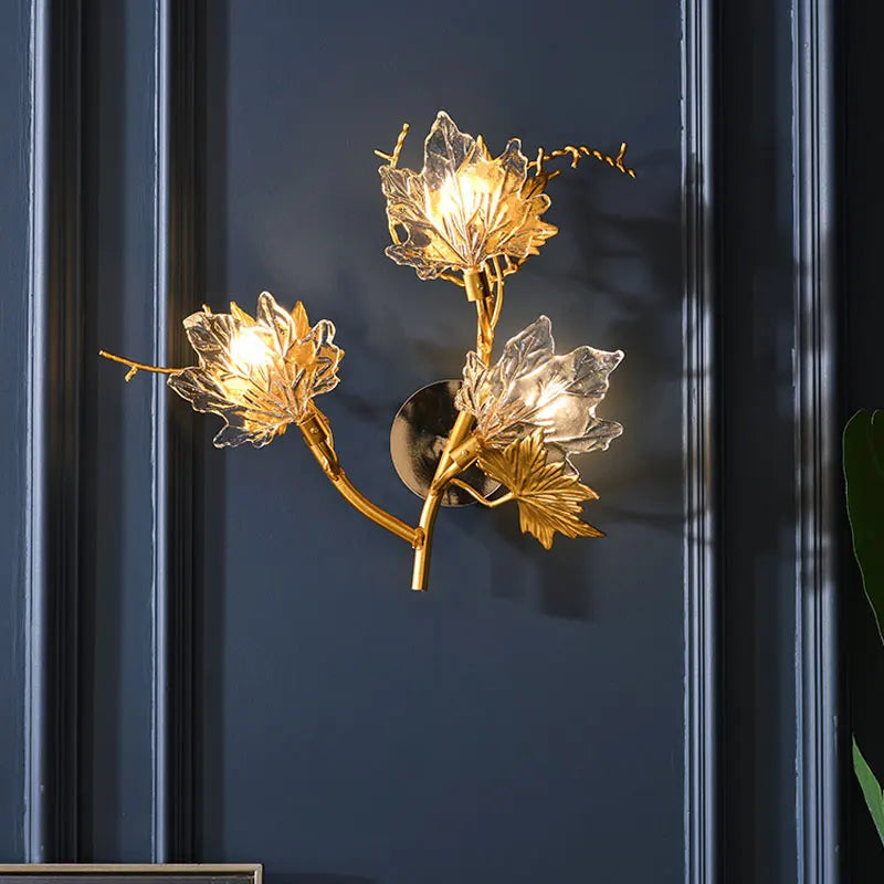 Modern Living Room Maple Leaf Crystal Chandelier Atmosphere High-end Designer Living Room Dining Room Bedroom Light