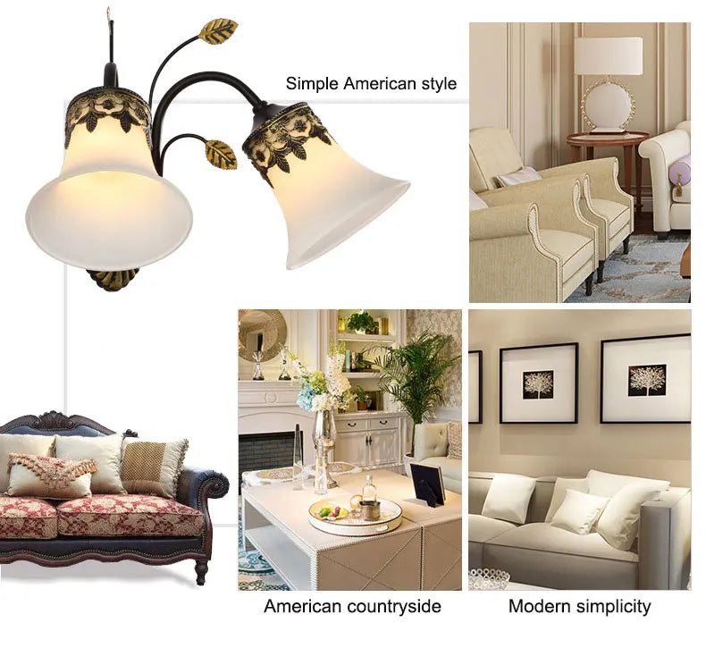 American Living Room Wall Light Luxury Bedroom Bedside Lamp Nordic Creative Living Room Background Wall Room Aisle Glass Light