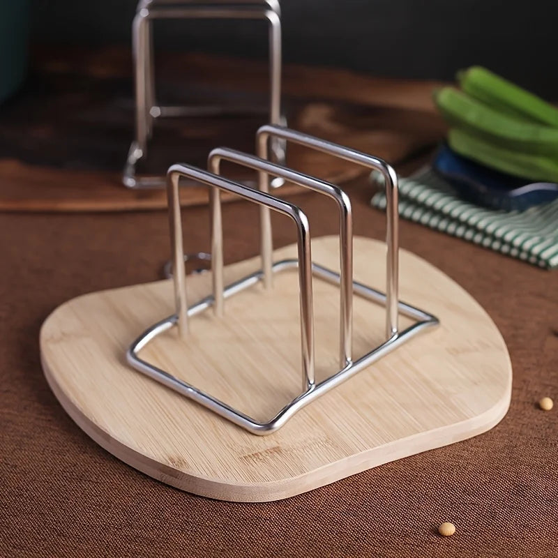 Kitchen stainless steel chopping board rack, chopping board holder, household storage rack, thick double-layer storage pot rack