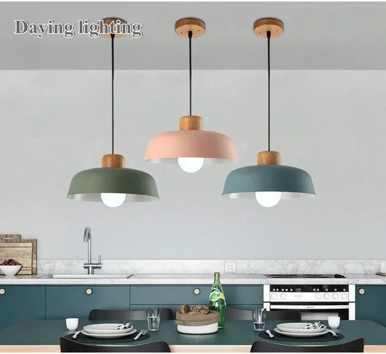 Now Nordic Lighting Modern Living Room Dining Table Lamps Simple Personality Creative Bar Bedroom Single Head Macaron Chandelier