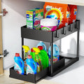 Kitchen countertop seasoning storage rack, double-layer pull-out removable storage rack under the sink
