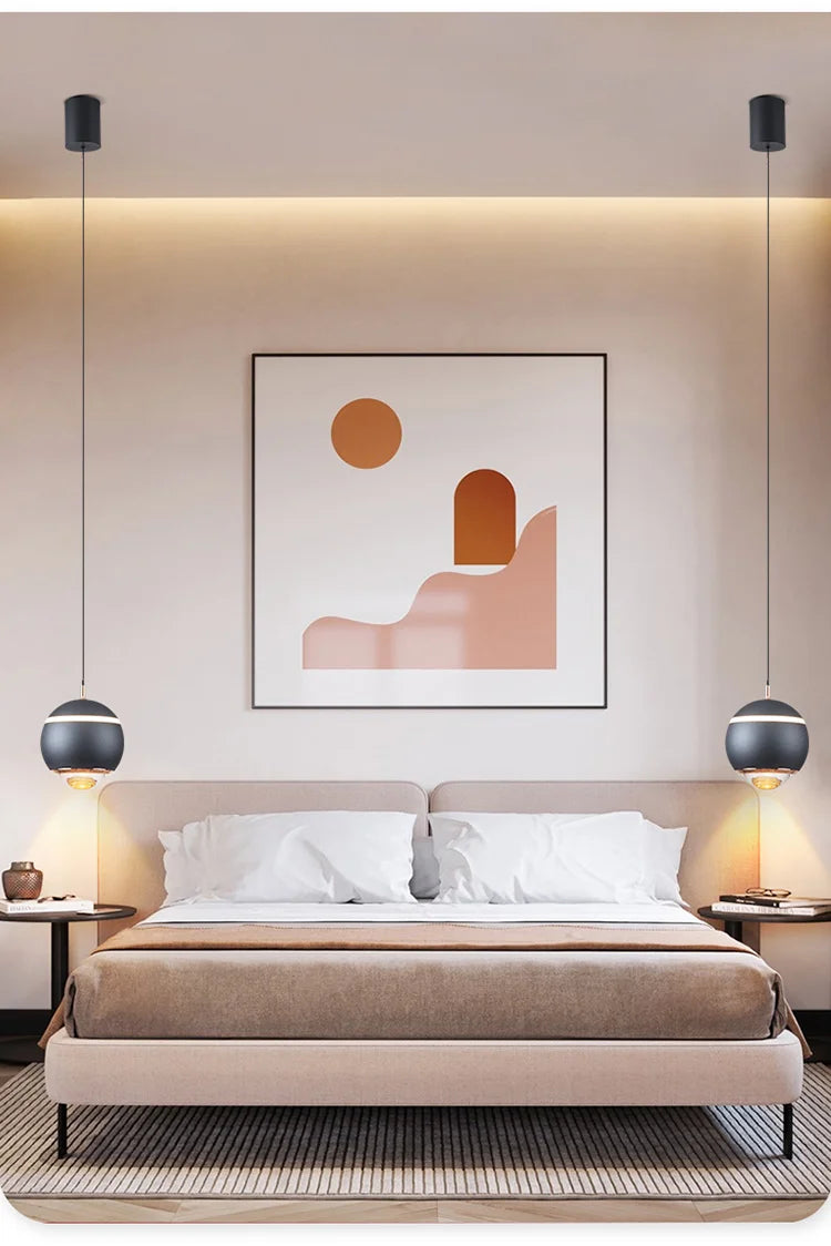 Small Modern Bed About Light Lift Advanced Minimalist Master Bedroom Bar Hanging Bedroom Head Chandelier Simple Luxury Creative