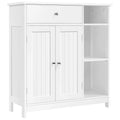 Bathroom Storage Cabinet with Drawer and 2 Beadboard Doors, White | Freestanding Floor Cabinet for Towels and, Customized