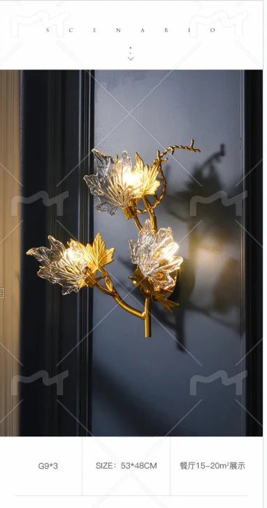 Modern Living Room Maple Leaf Crystal Chandelier Atmosphere High-end Designer Living Room Dining Room Bedroom Light